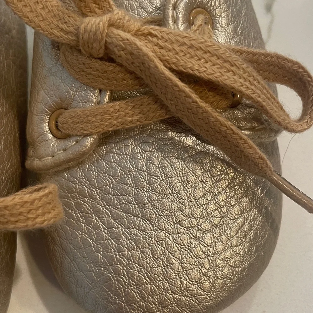 Myggpp Gold Baby Shoes